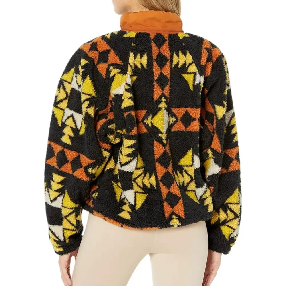 Free People Rocky Ridge Fleece Jacket XS Geometric Tribal Sportif Festival Boho - Picture 2 of 16